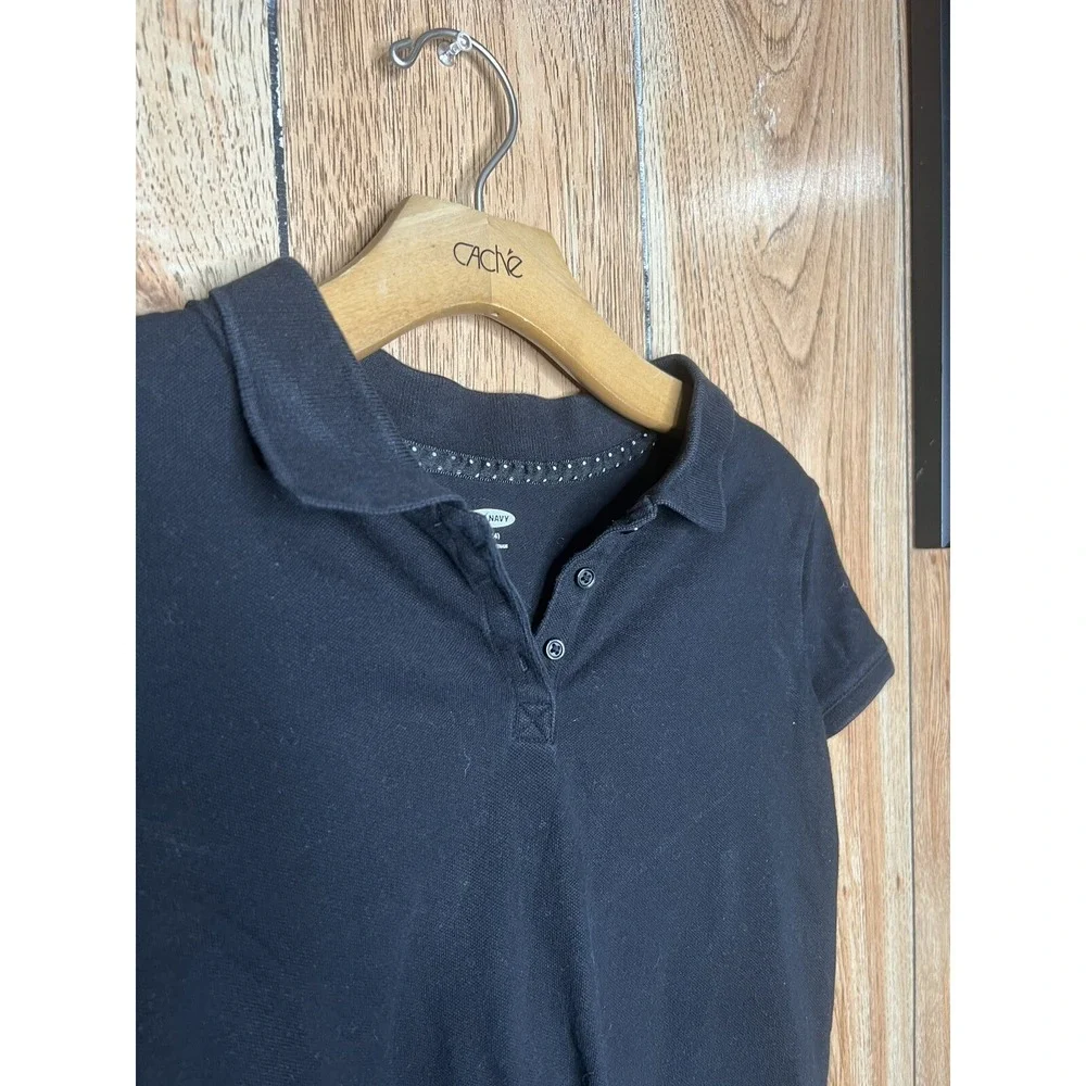 Old Navy Girls Uniform Black‎ School Collared Short Sleeve Shirt  Size XL 14